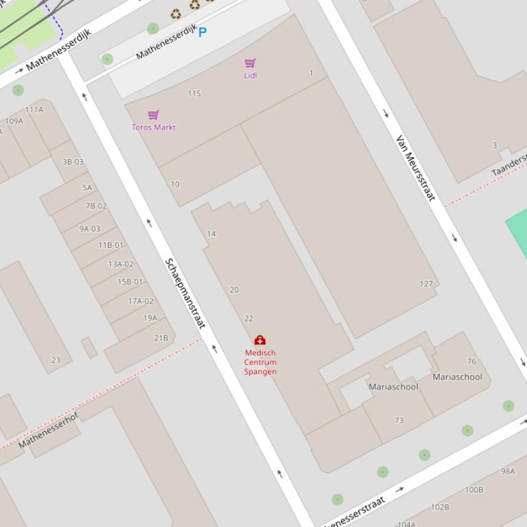 Kaart van de Schaepmanstraat.