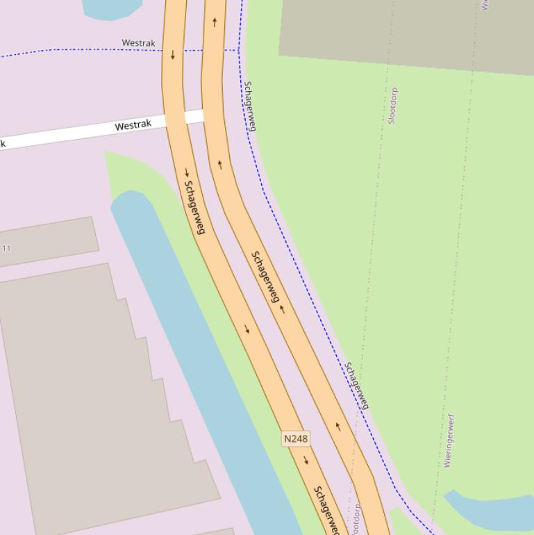 Kaart van de Schagerweg.