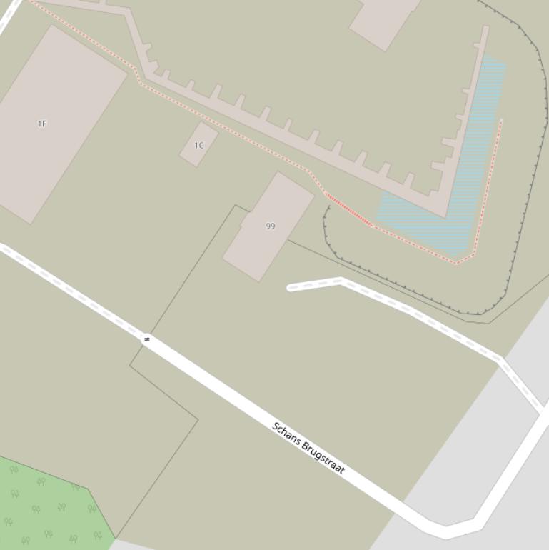 Kaart van de Schans Brugstraat.