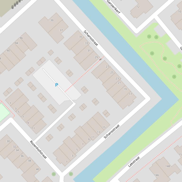 Kaart van de Schansstraat.