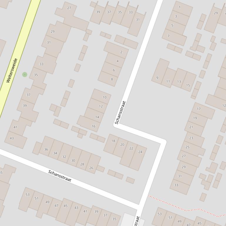 Kaart van de Schansstraat.