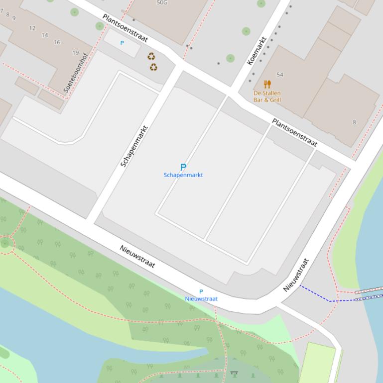 Kaart van de Schapenmarkt.