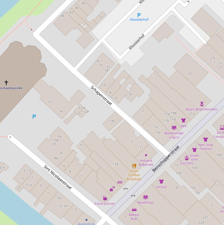 Kaart van de Schapenstraat.