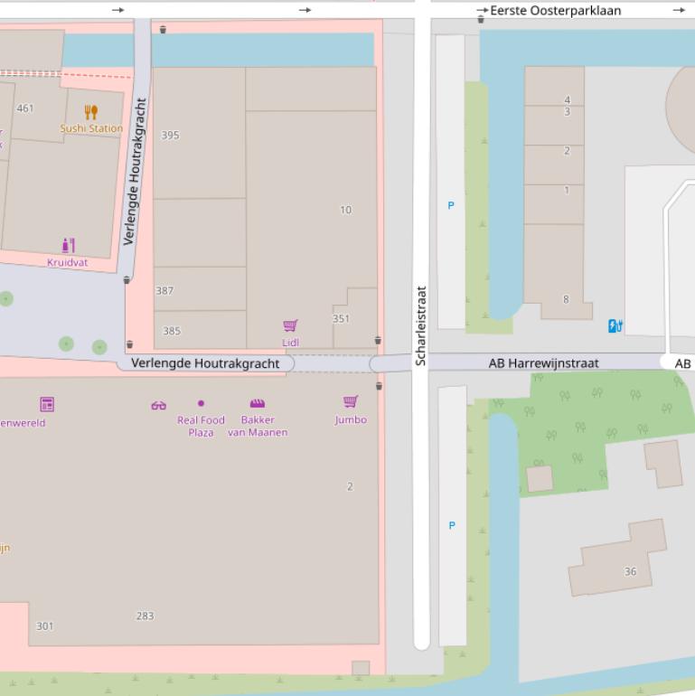 Kaart van de Scharleistraat.