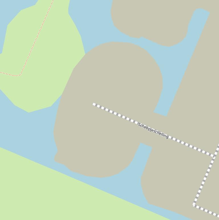 Kaart van  Scheepjesschelling.