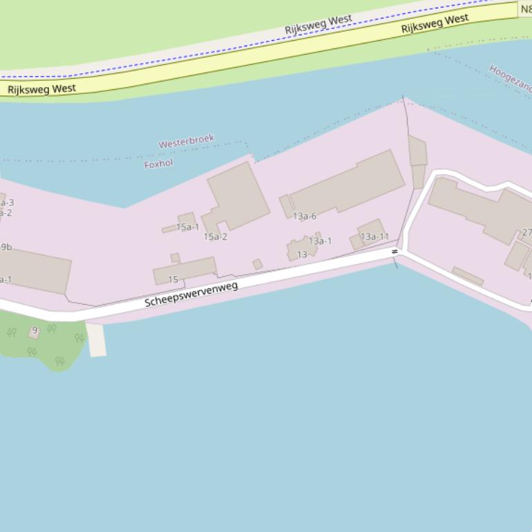 Kaart van de Scheepswervenweg.