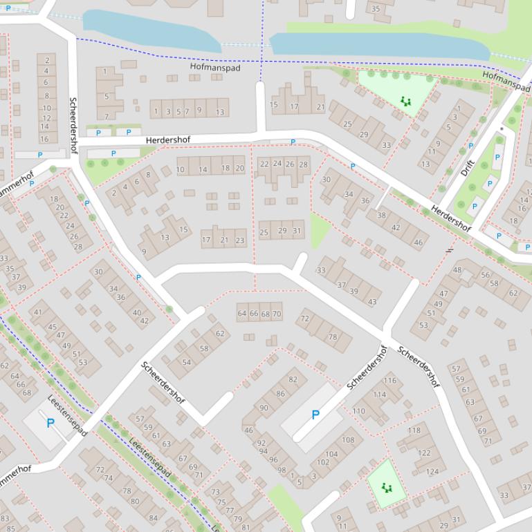 Kaart van de Scheerdershof.