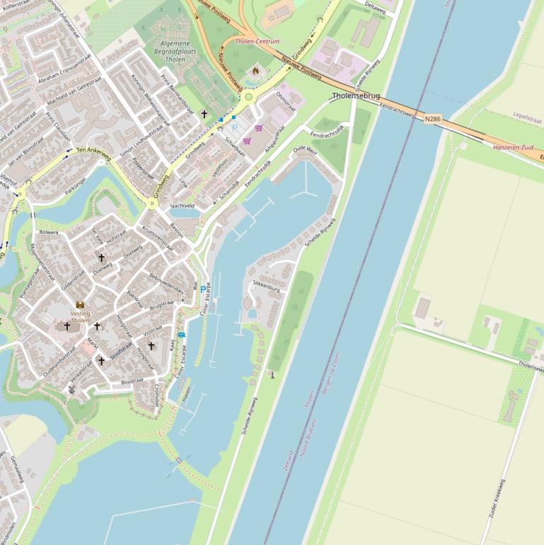 Kaart van de Schelde-Rijnweg.