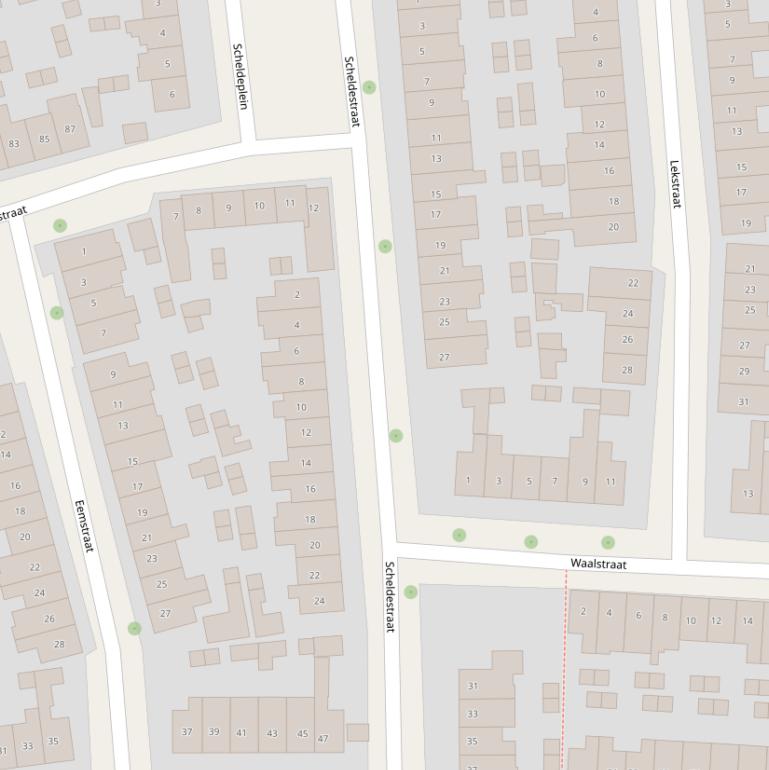 Kaart van de Scheldestraat.