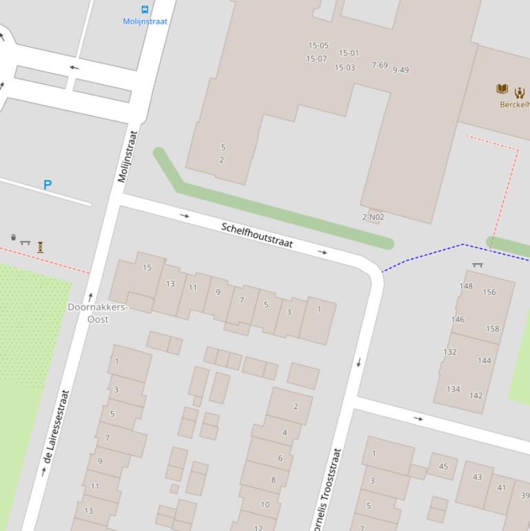 Kaart van de Schelfhoutstraat.