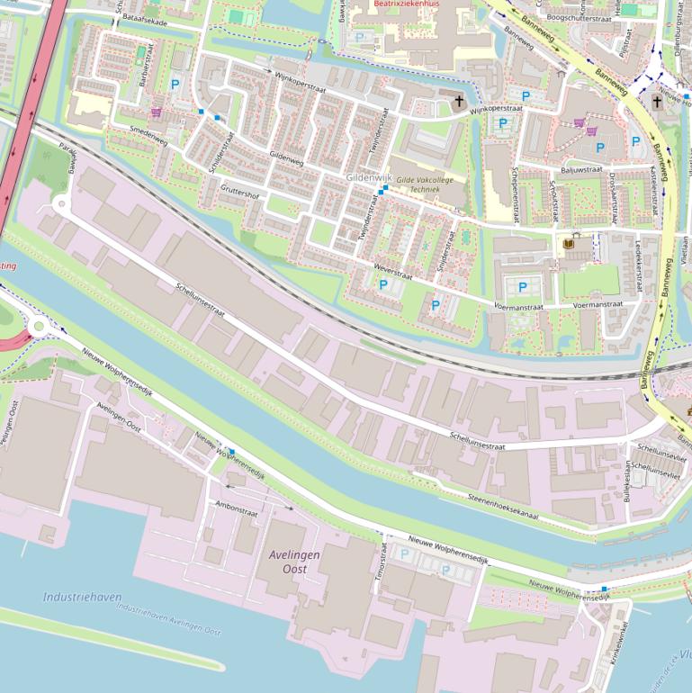 Kaart van de Schelluinsestraat.