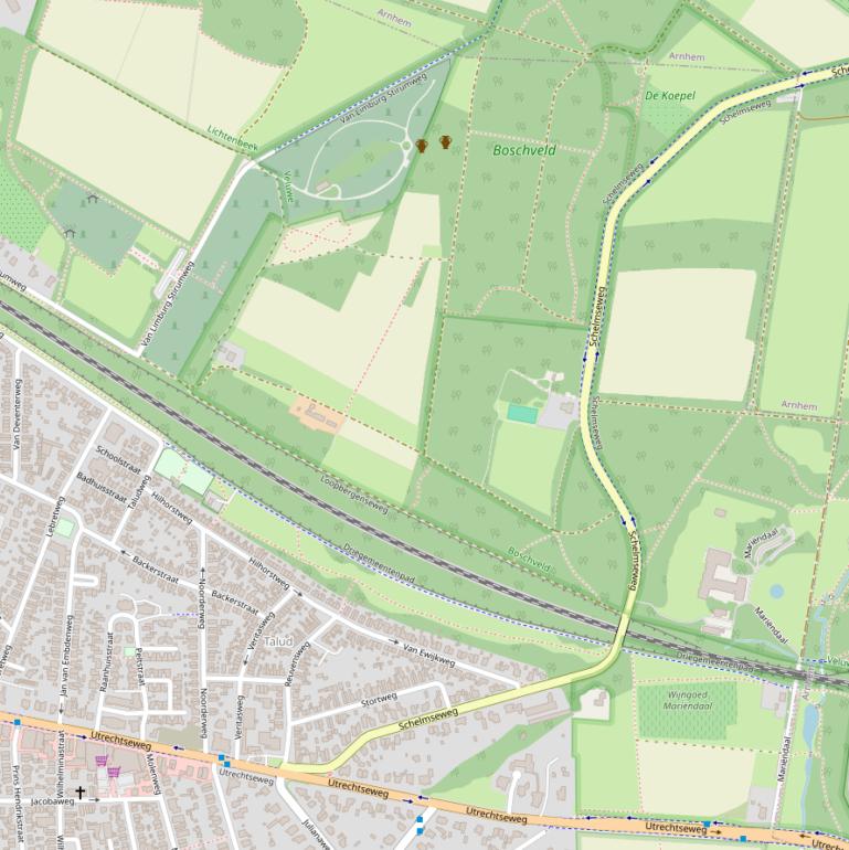 Kaart van de Schelmseweg.