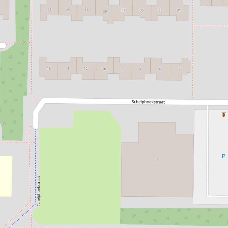 Kaart van de Schelphoekstraat.