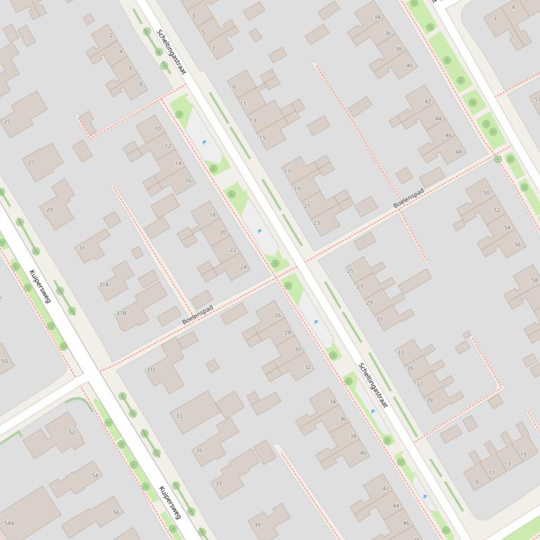 Kaart van de Scheltingastraat.