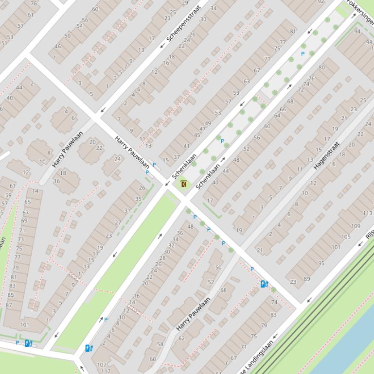 Kaart van de Schenklaan.