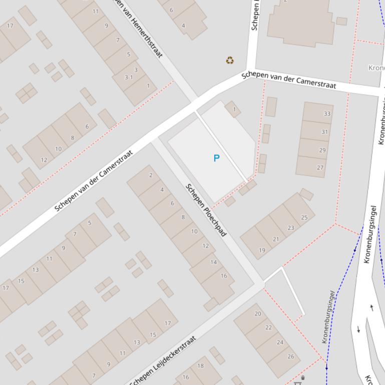 Kaart van  Schepen Ploechpad.