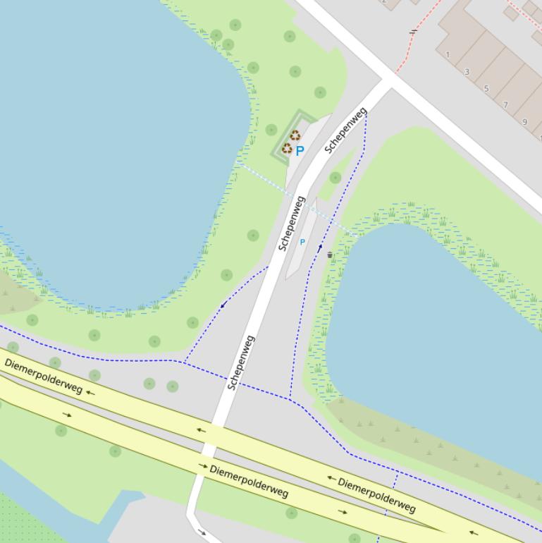 Kaart van de Schepenweg.