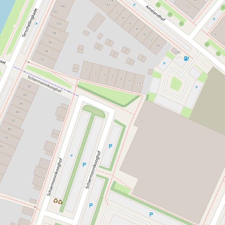 Kaart van de Schiermonnikooghof.