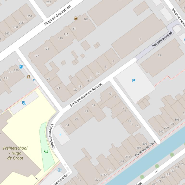 Kaart van de Schimmelpenninckstraat.