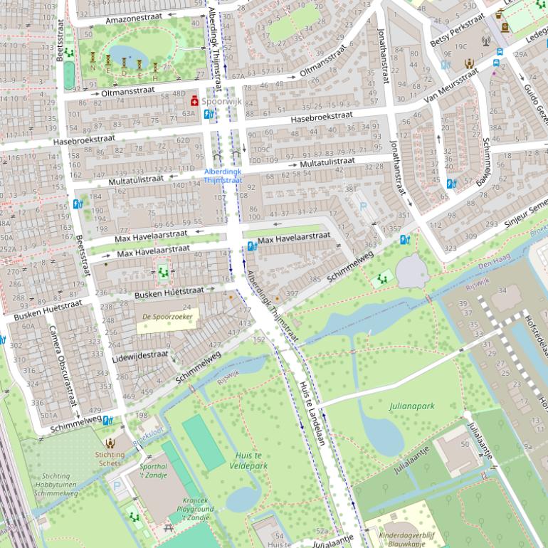 Kaart van de Schimmelweg.
