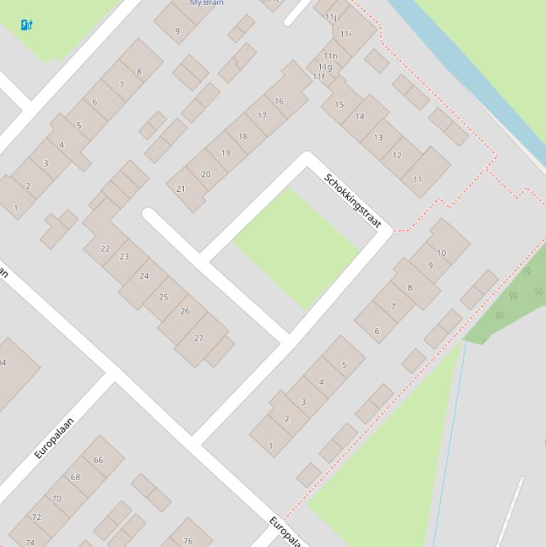 Kaart van de Schokkingstraat.