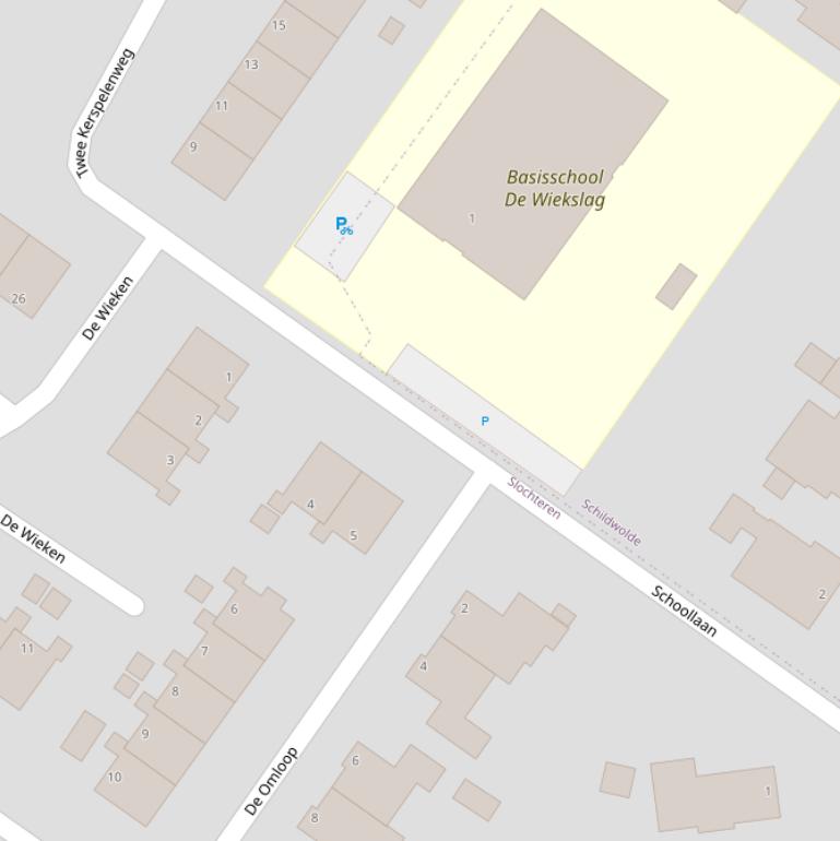 Kaart van de Schoollaan.