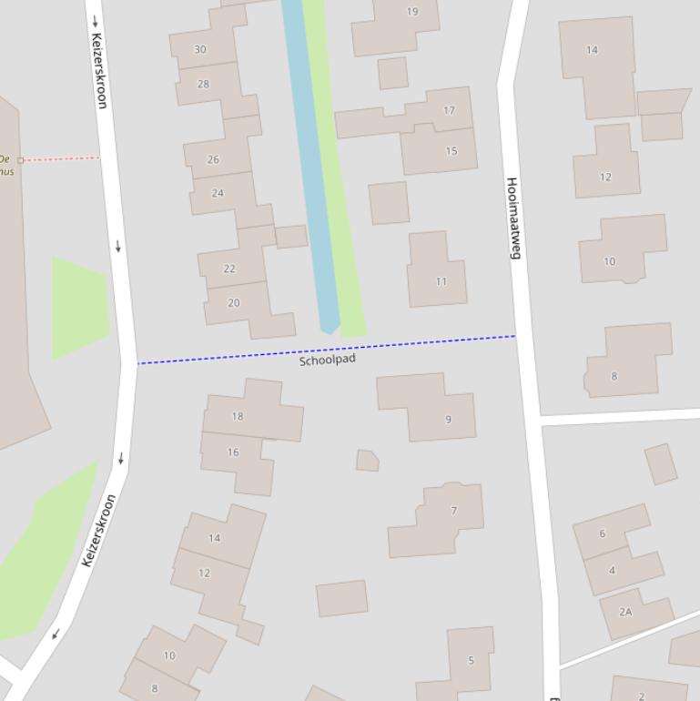 Kaart van het Schoolpad.