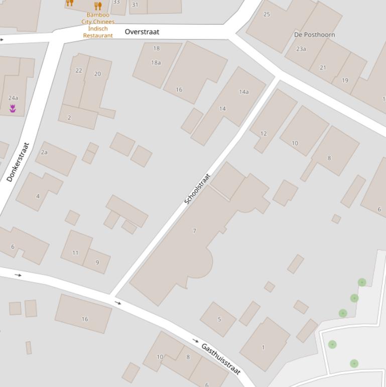 Kaart van de Schoolstraat.