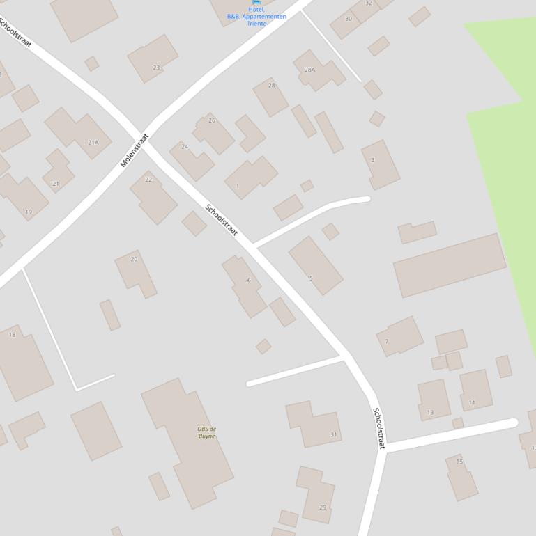 Kaart van de Schoolstraat.