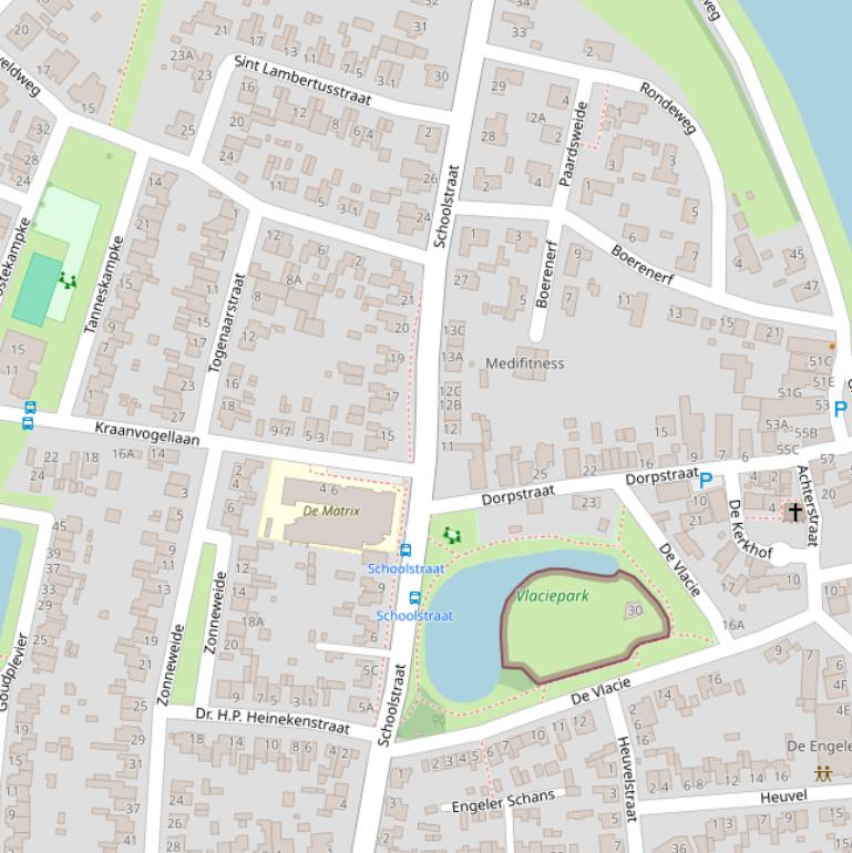 Kaart van de Schoolstraat.