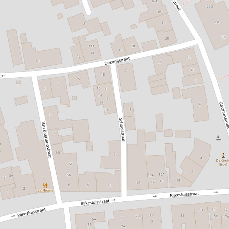 Kaart van de Schoolstraat.