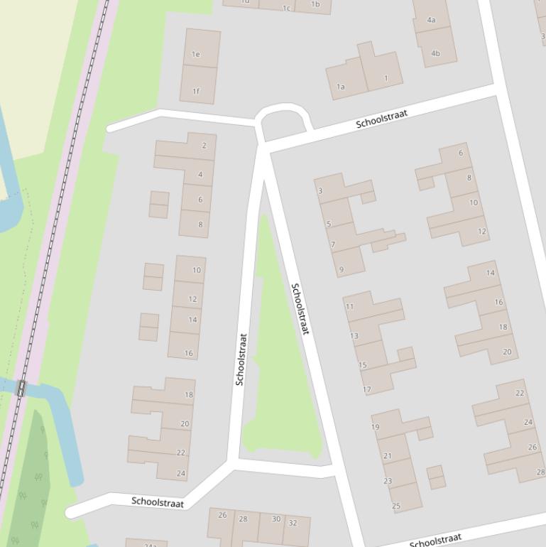 Kaart van de Schoolstraat.