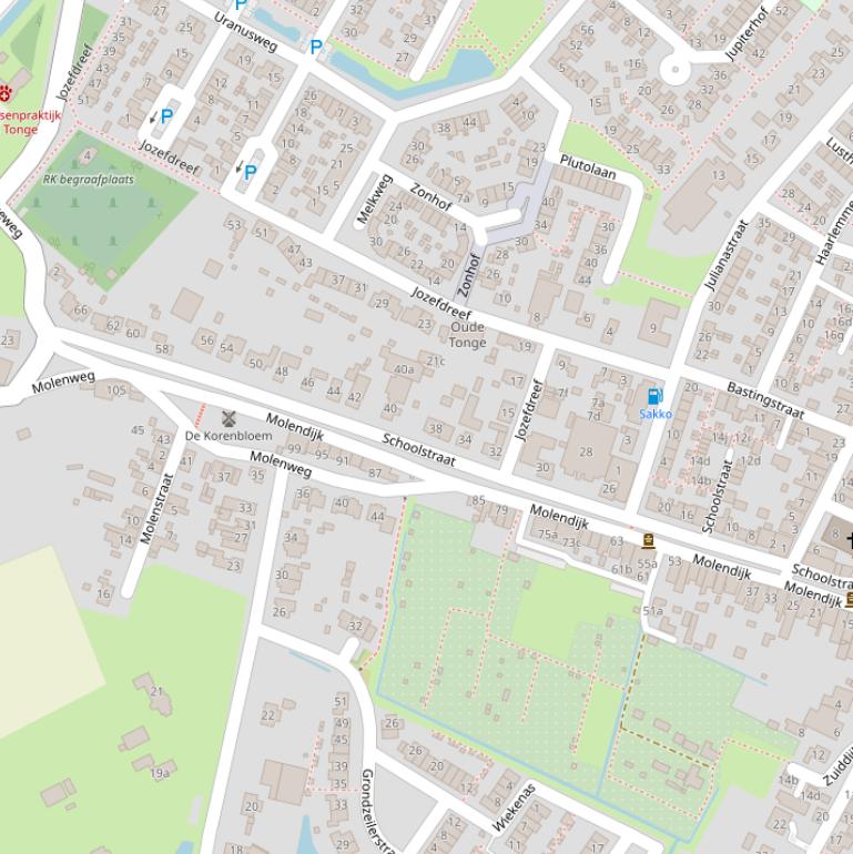 Kaart van de Schoolstraat.