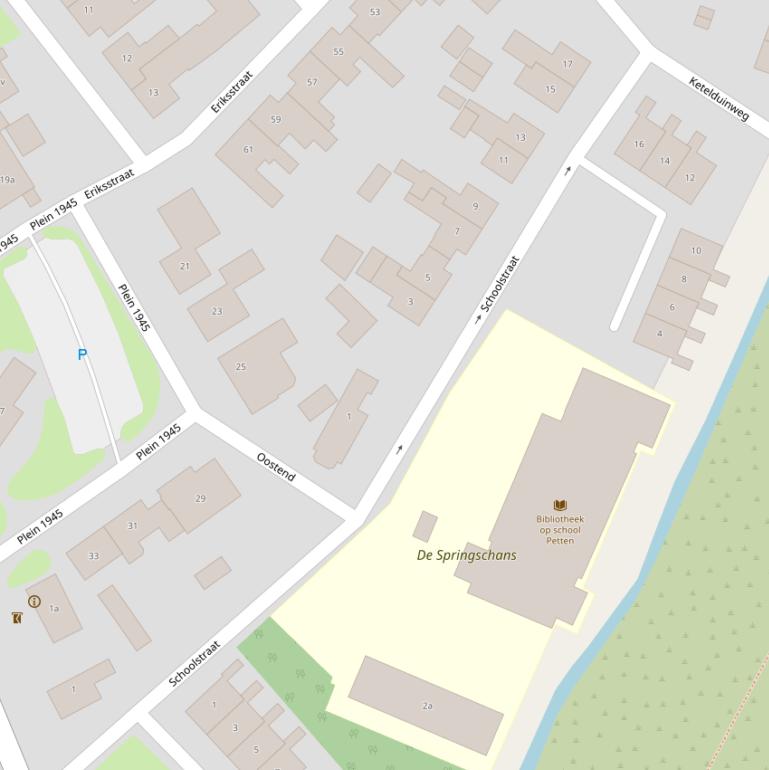 Kaart van de Schoolstraat.