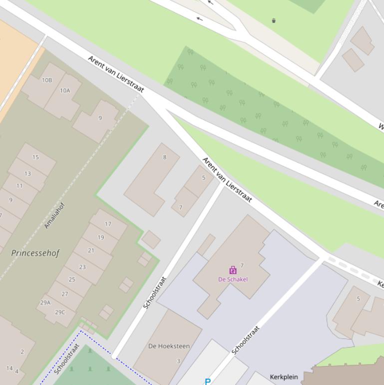 Kaart van de Schoolstraat.