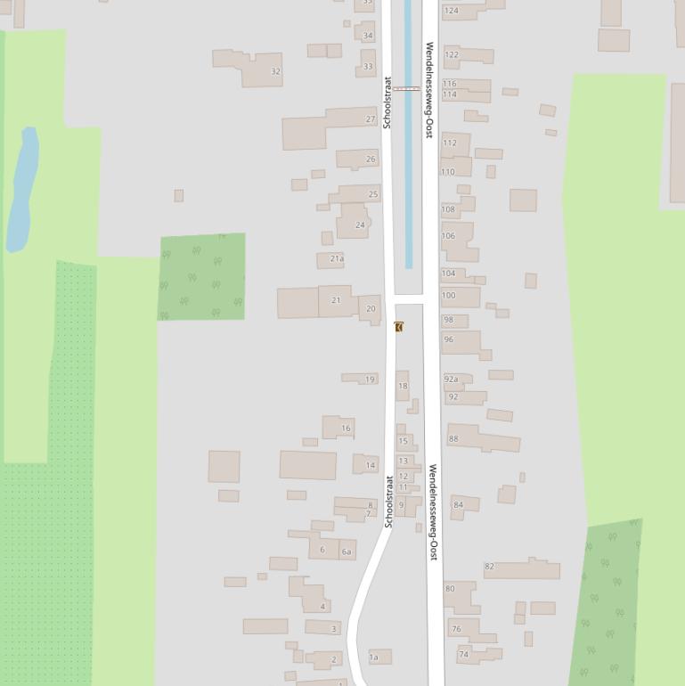 Kaart van de Schoolstraat.