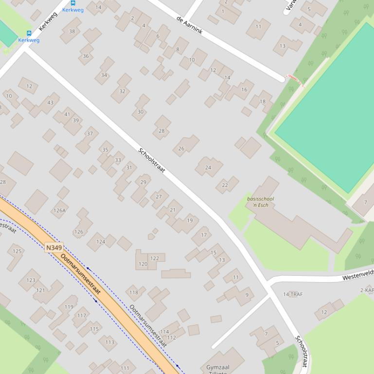 Kaart van de Schoolstraat.