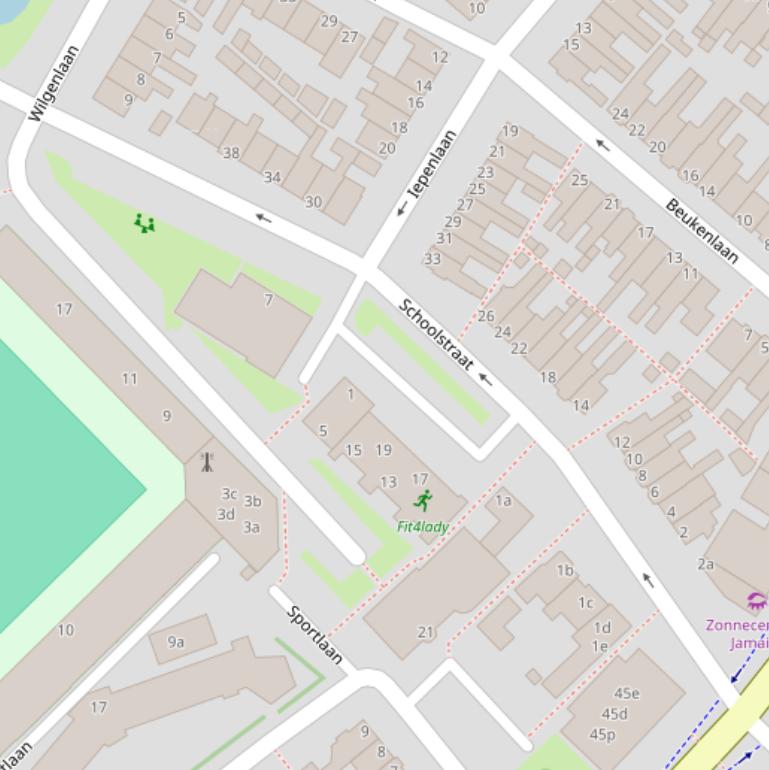 Kaart van de Schoolstraat.