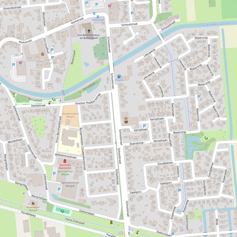 Kaart van de Schoolstraat.