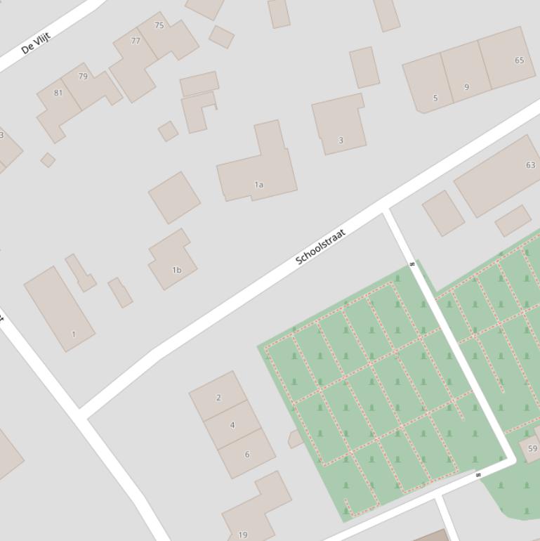 Kaart van de Schoolstraat.