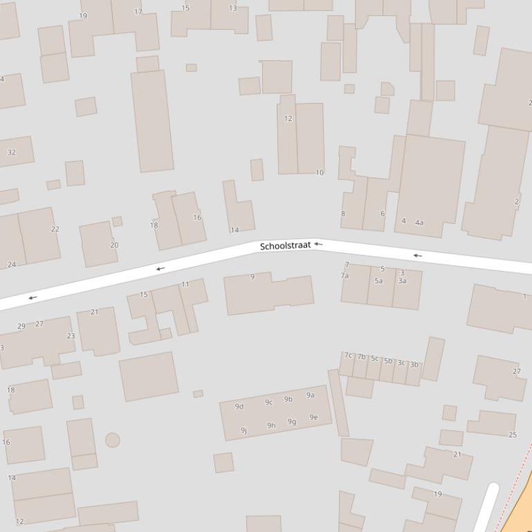 Kaart van de Schoolstraat.