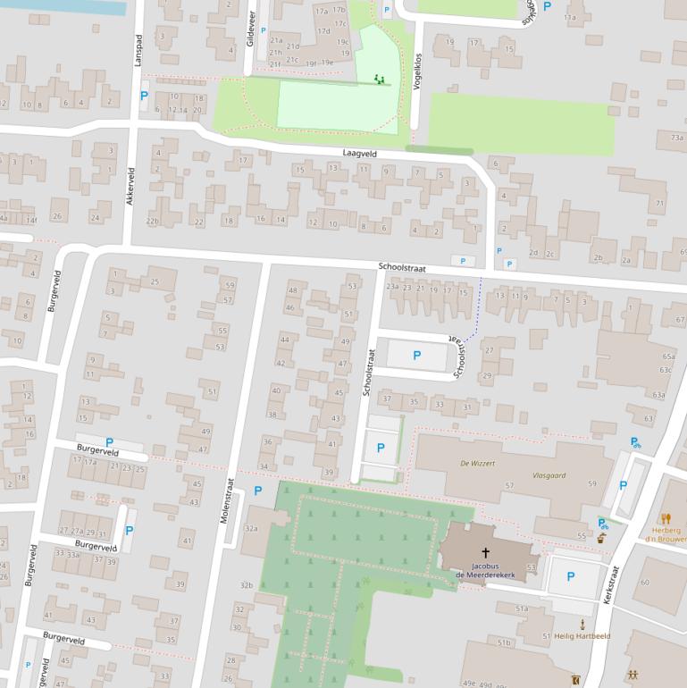 Kaart van de Schoolstraat.