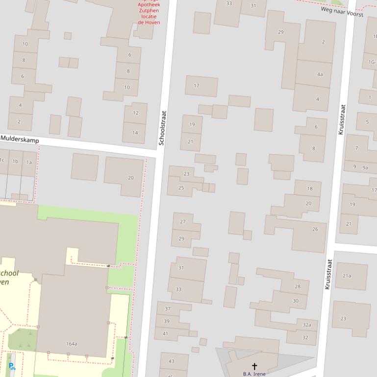 Kaart van de Schoolstraat.