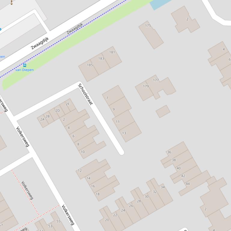 Kaart van de Schoolstraat.