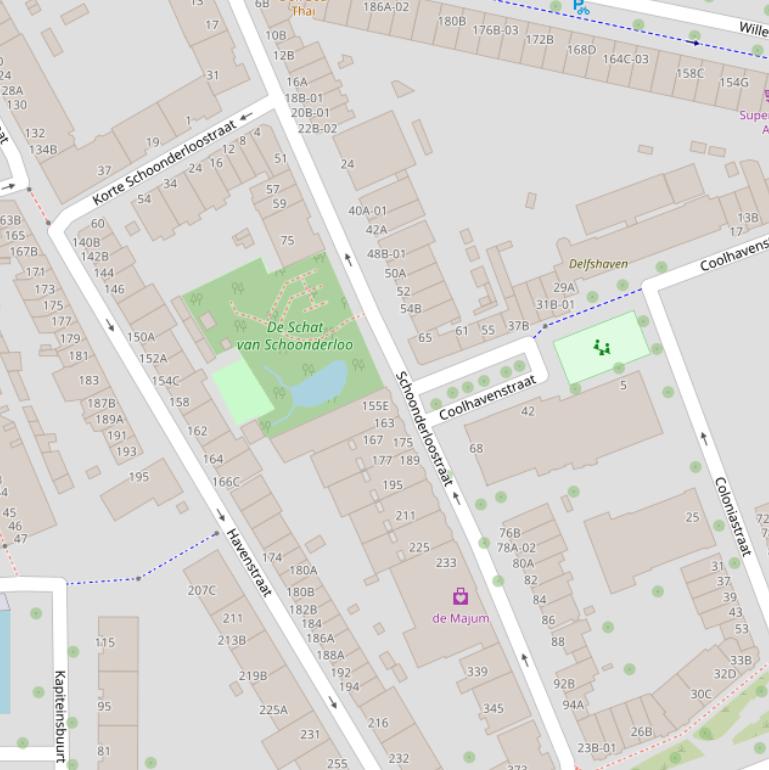 Kaart van de Schoonderloostraat.