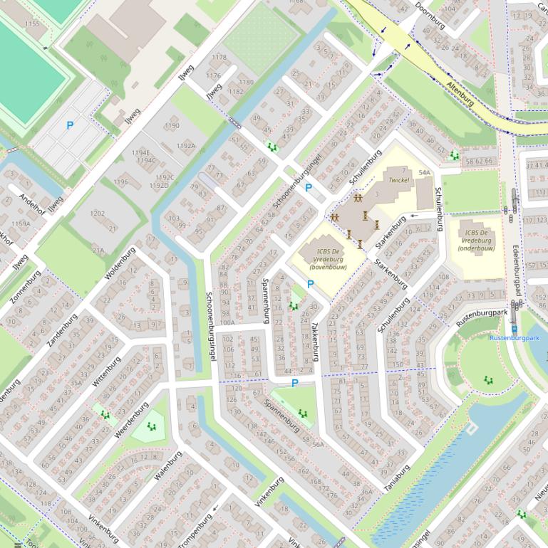 Kaart van de Schoonenburgsingel.