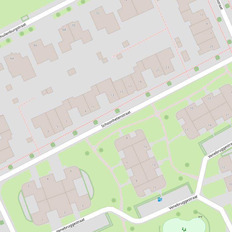 Kaart van de Schoonhetenstraat.