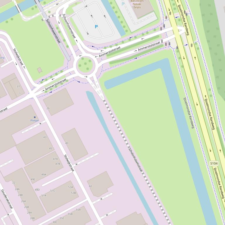 Kaart van de Schoonhovenstraat.