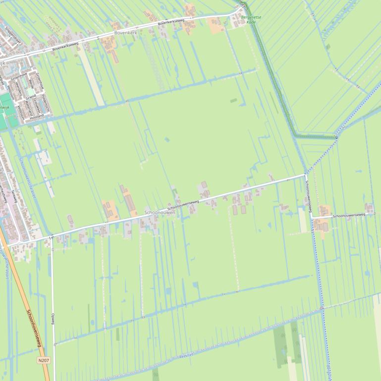 Kaart van de Schoonouwenseweg.