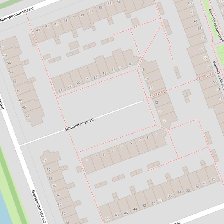 Kaart van de Schoorldamstraat.